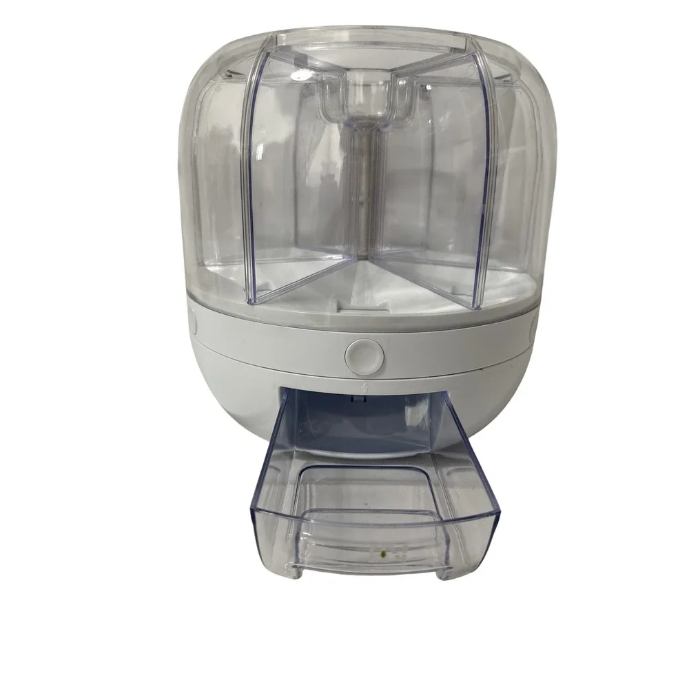 Grain Dispenser White Excellent 360 Rotating 6 Grid Storage New
